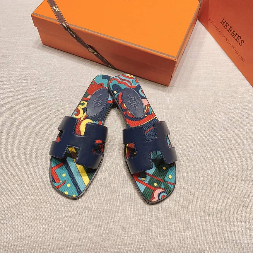 Hermes floral print sandals-5